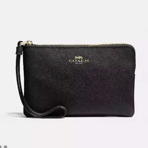 Coach Black Leather Wristlet Wallet